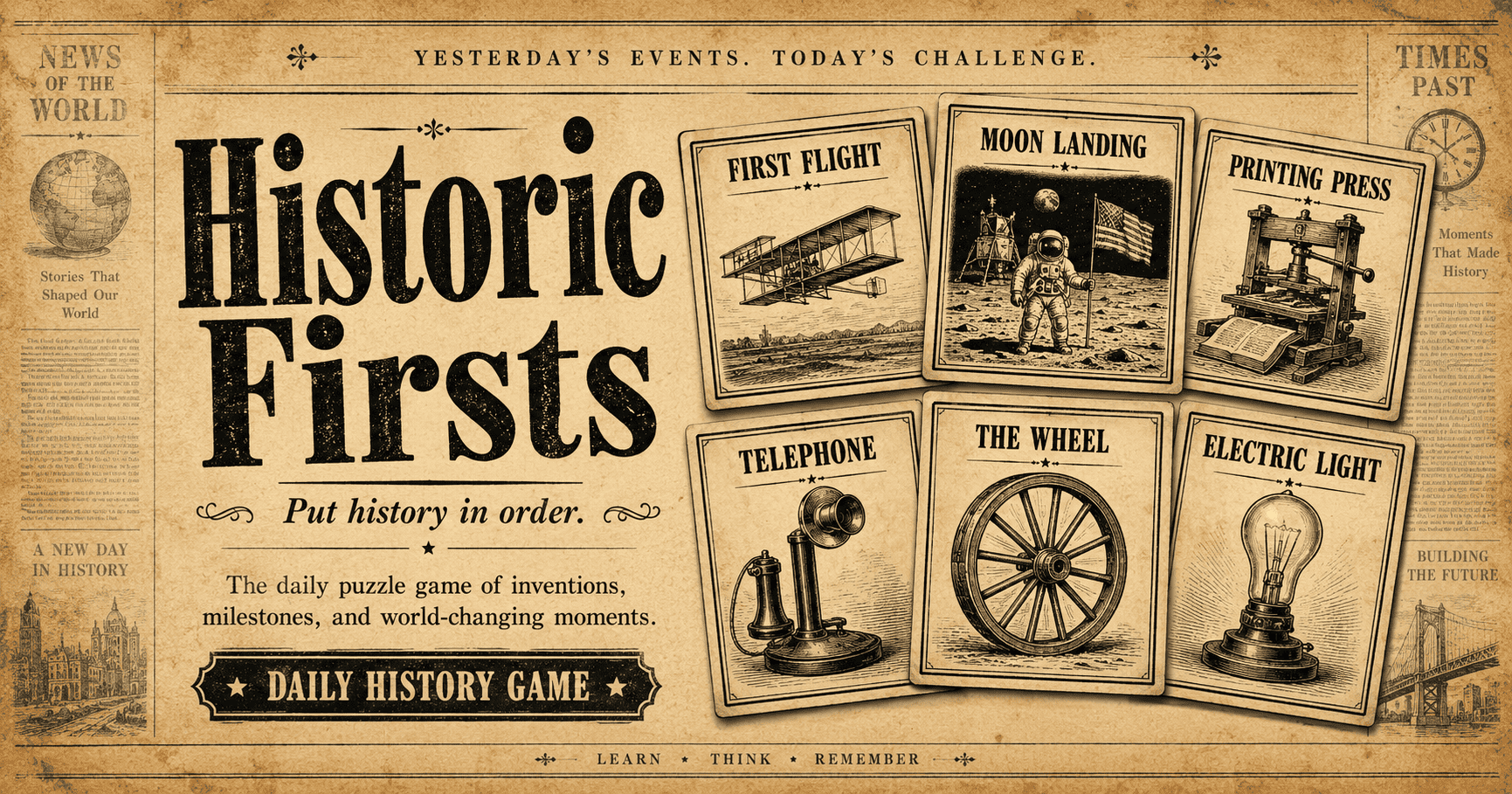 The First In History Daily History Timeline Game - Historic Firsts